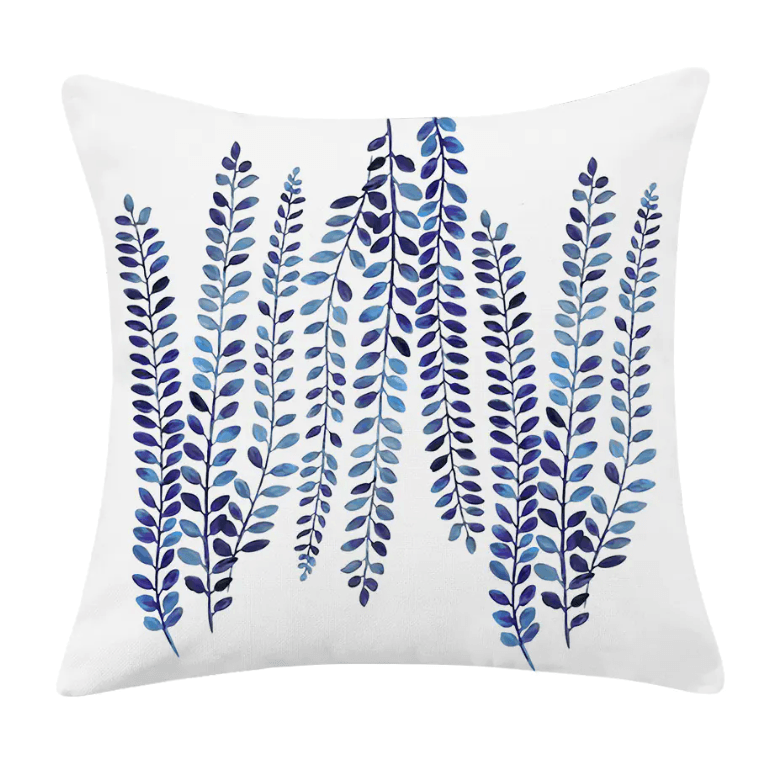 Minimalist Blue Linen-Cotton Pillow for Fresh Coastal Comfort