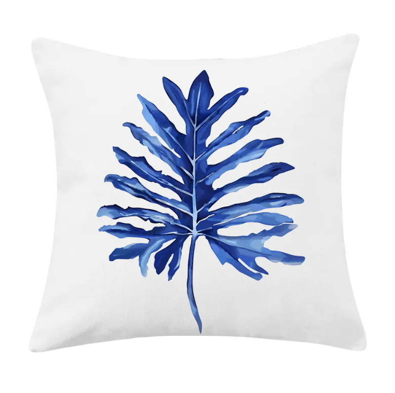 Minimalist Blue Linen-Cotton Pillow for Fresh Coastal Comfort