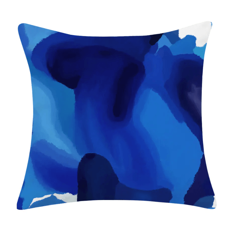 Minimalist Blue Linen-Cotton Pillow for Fresh Coastal Comfort