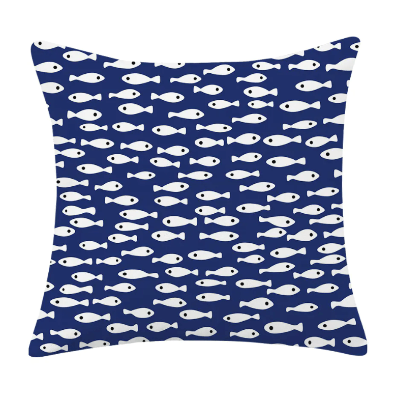 Minimalist Blue Linen-Cotton Pillow for Fresh Coastal Comfort