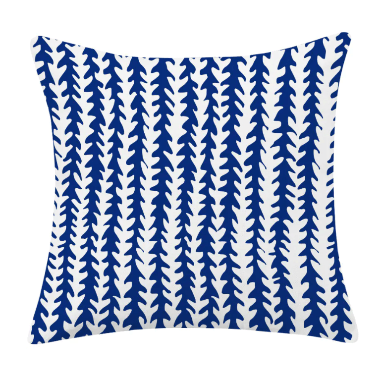 Minimalist Blue Linen-Cotton Pillow for Fresh Coastal Comfort