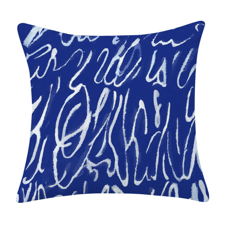 Minimalist Blue Linen-Cotton Pillow for Fresh Coastal Comfort