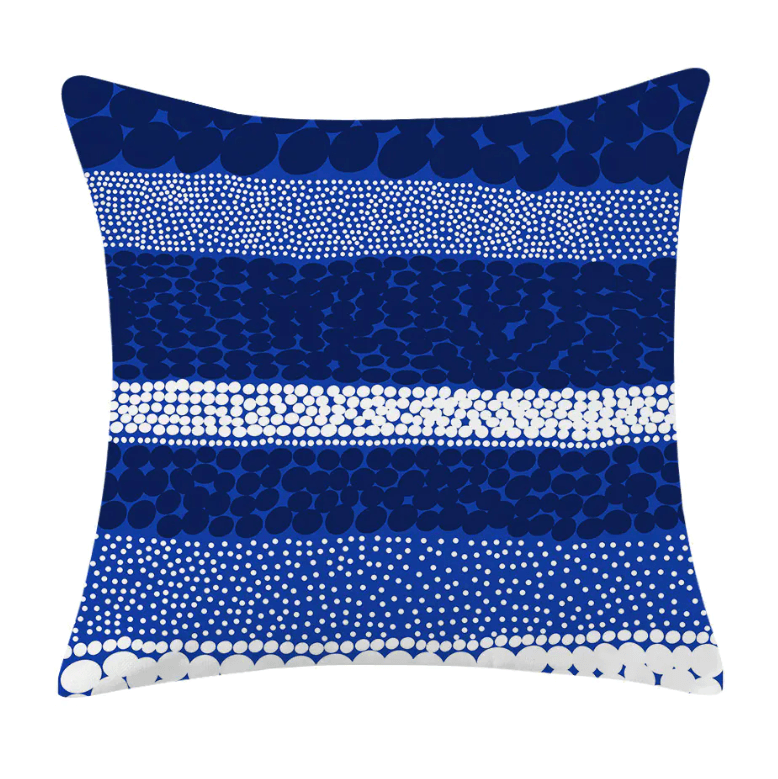 Minimalist Blue Linen-Cotton Pillow for Fresh Coastal Comfort