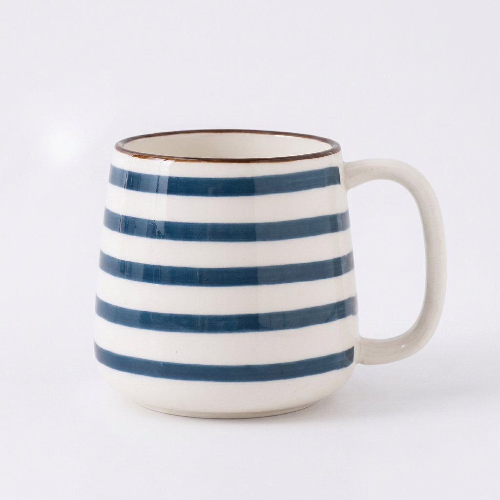 Aegean Blue Hand-Painted Ceramic Mug