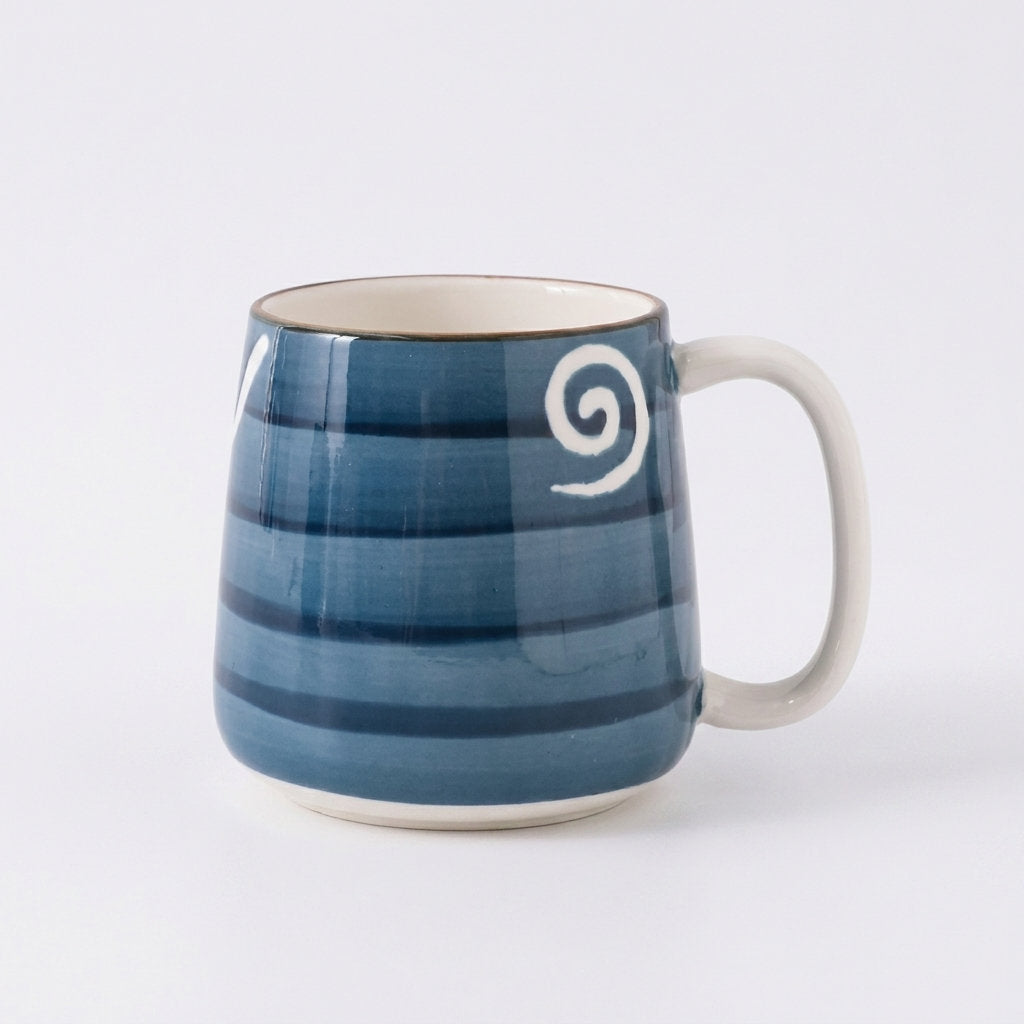 Aegean Blue Hand-Painted Ceramic Mug