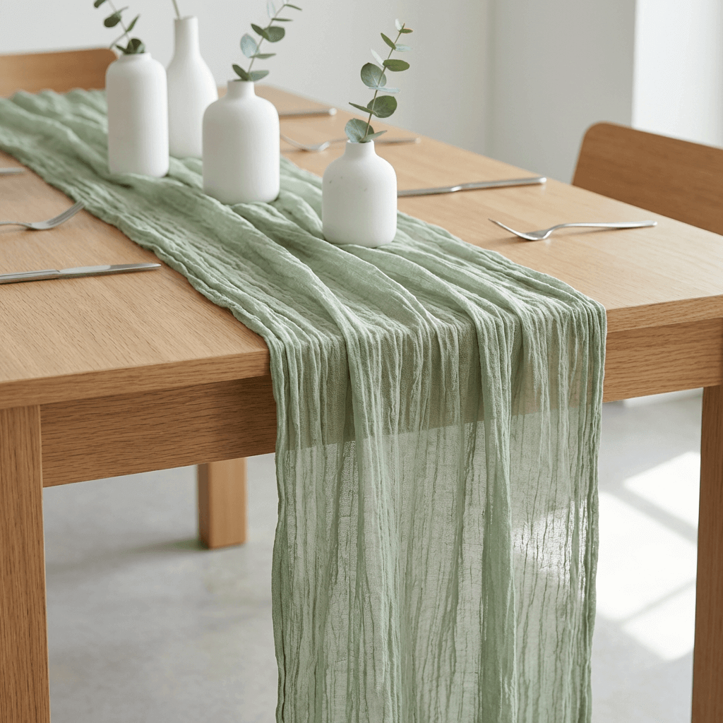 Elegant Olive Green Table Runner for Elegant Dining