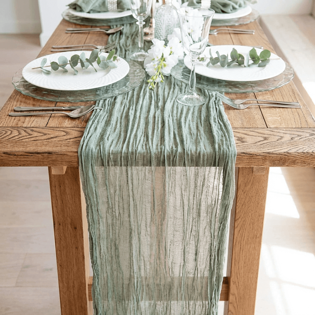 Elegant Olive Green Table Runner for Elegant Dining