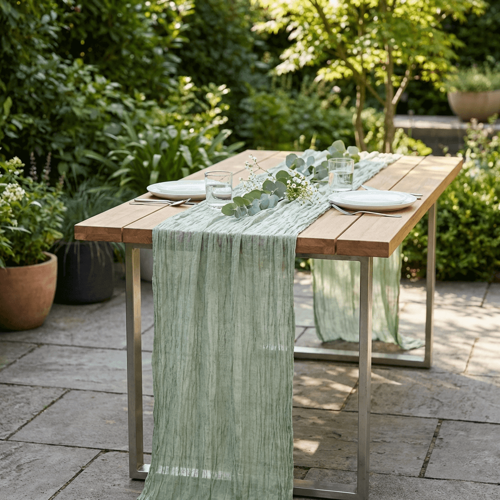 Elegant Olive Green Table Runner for Elegant Dining
