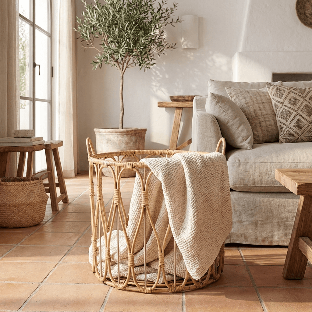 Handwoven Rattan Storage Basket for Cozy, Clutter-Free Spaces
