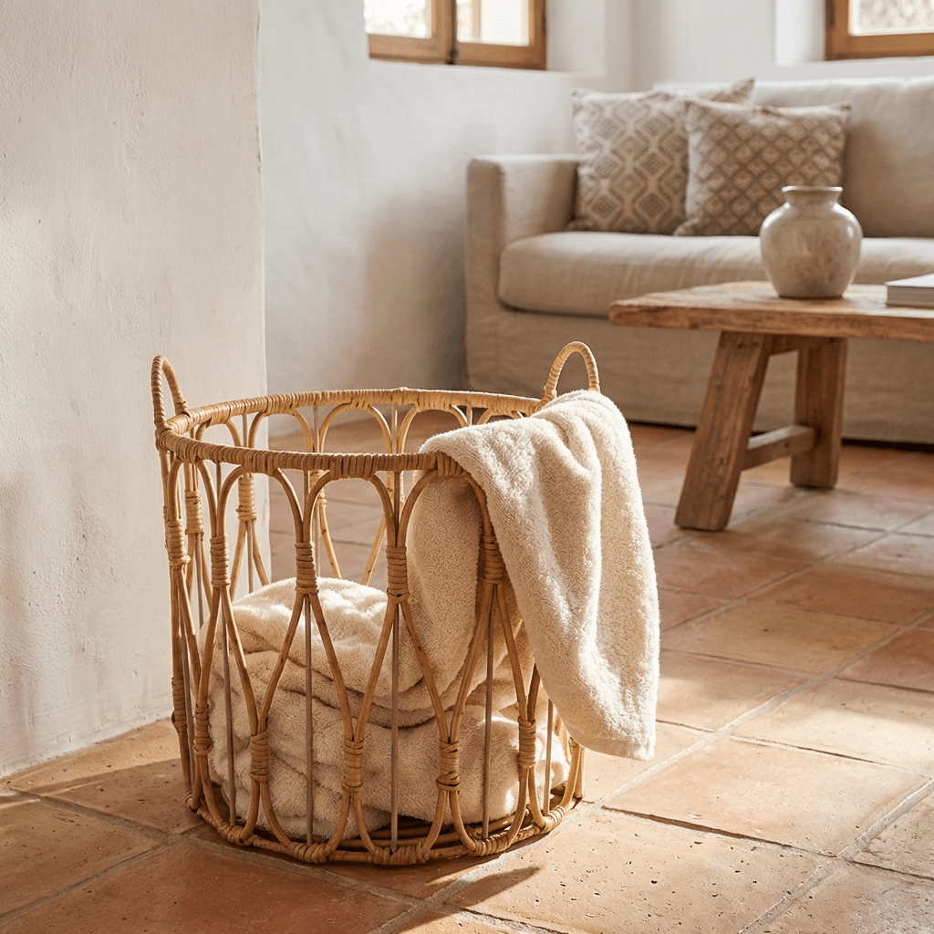 Handwoven Rattan Storage Basket for Cozy, Clutter-Free Spaces