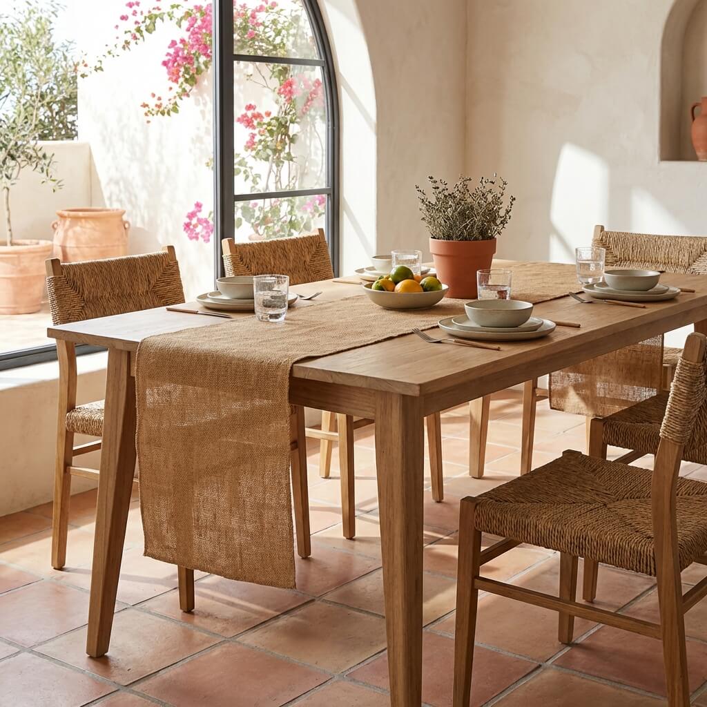 Charming Natural Hessian Linen Table Runner for Any Occasion