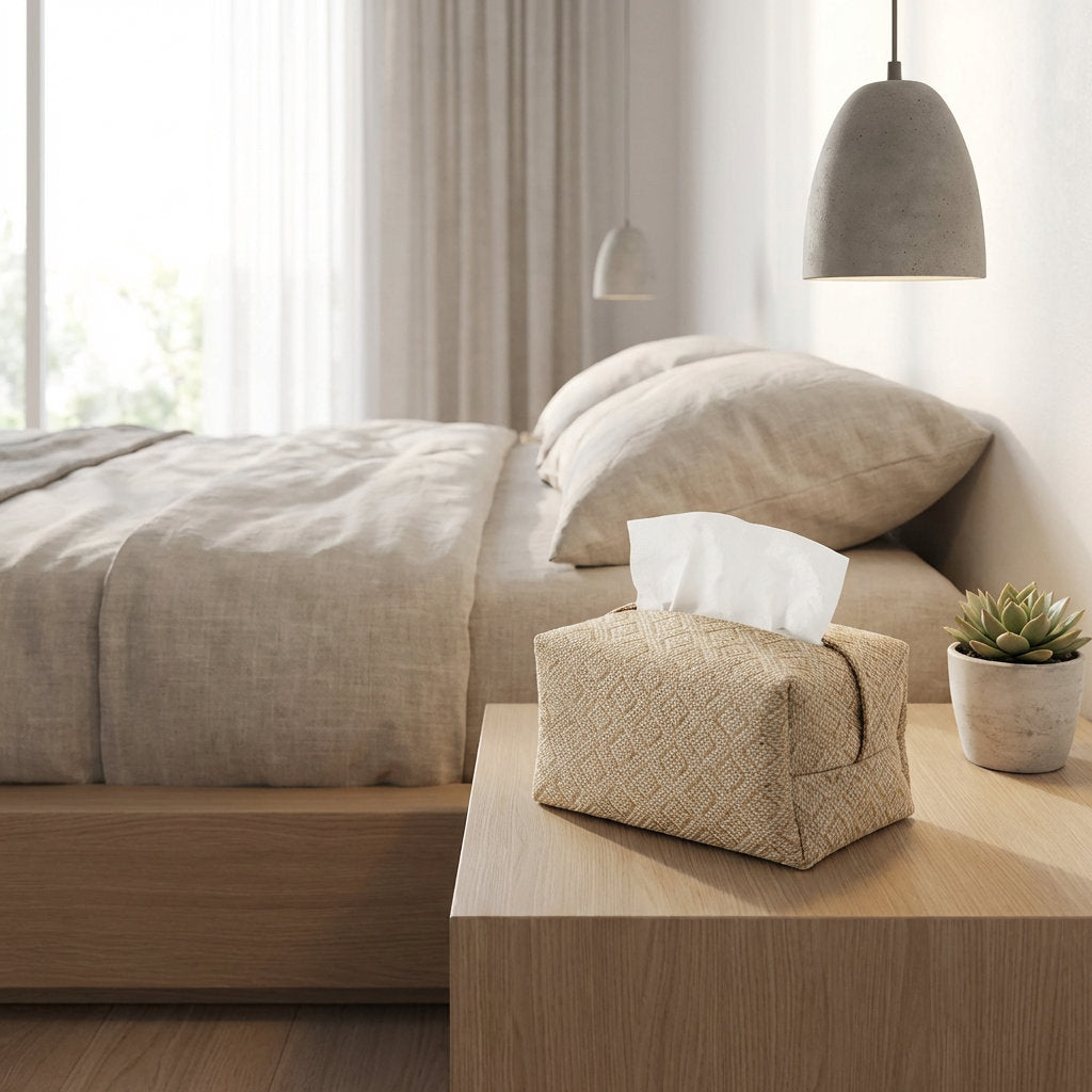 Soft Linen Fabric Tissue Box for Cozy Table Decor