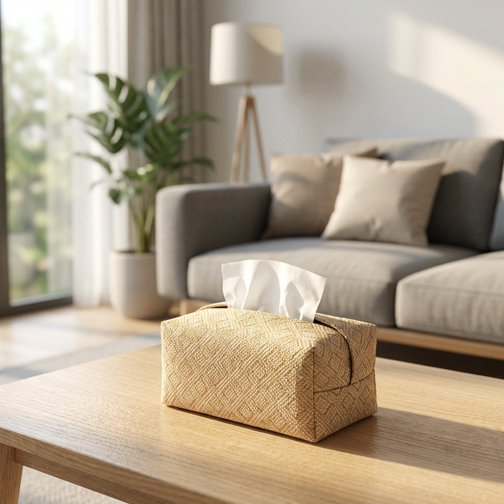 Soft Linen Fabric Tissue Box for Cozy Table Decor