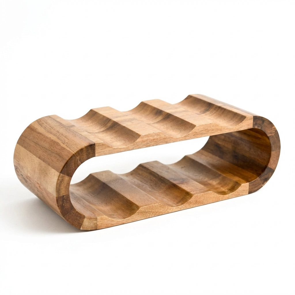 Premium Handcrafted Wooden Wine Stand for Refined Spaces