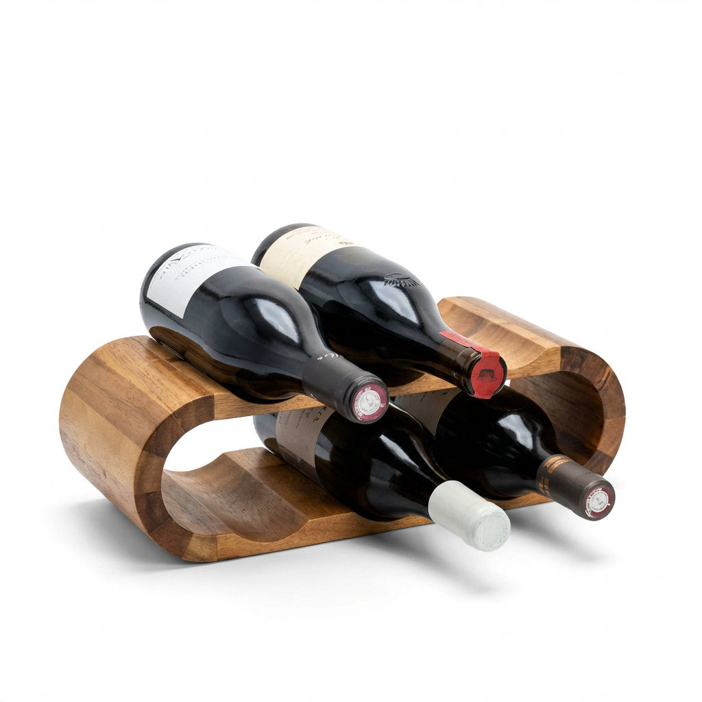 Premium Handcrafted Wooden Wine Stand for Refined Spaces