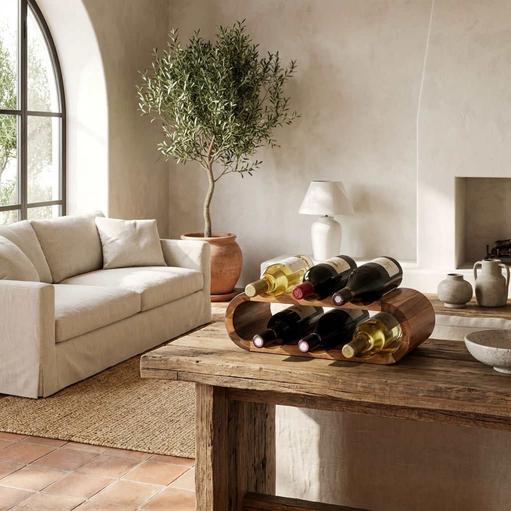 Premium Handcrafted Wooden Wine Stand for Refined Spaces