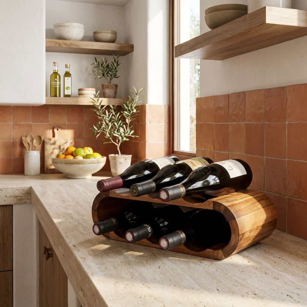 Premium Handcrafted Wooden Wine Stand for Refined Spaces