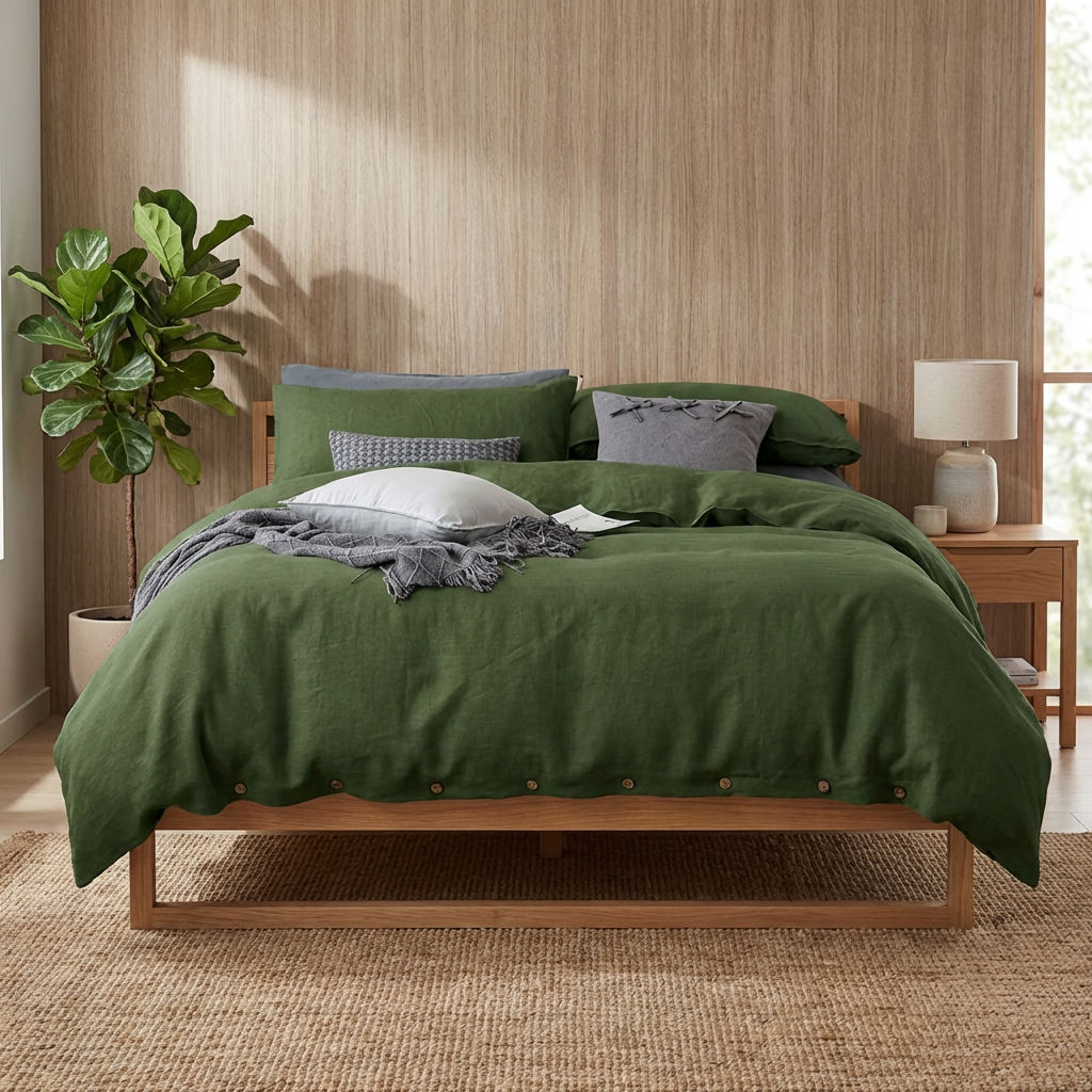 Natural Pure Linen Bedding 4-Piece Set for Cozy Nights