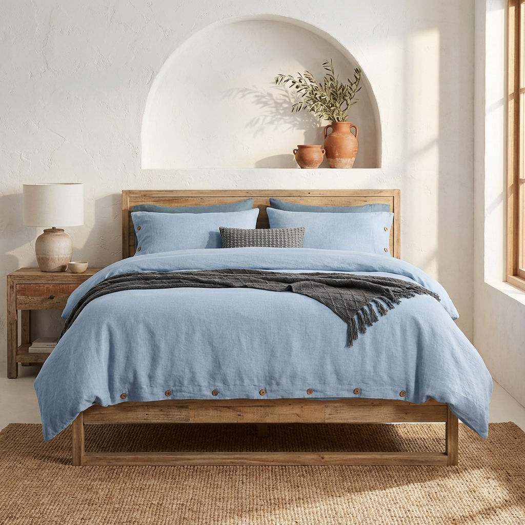 Natural Pure Linen Bedding 4-Piece Set for Cozy Nights