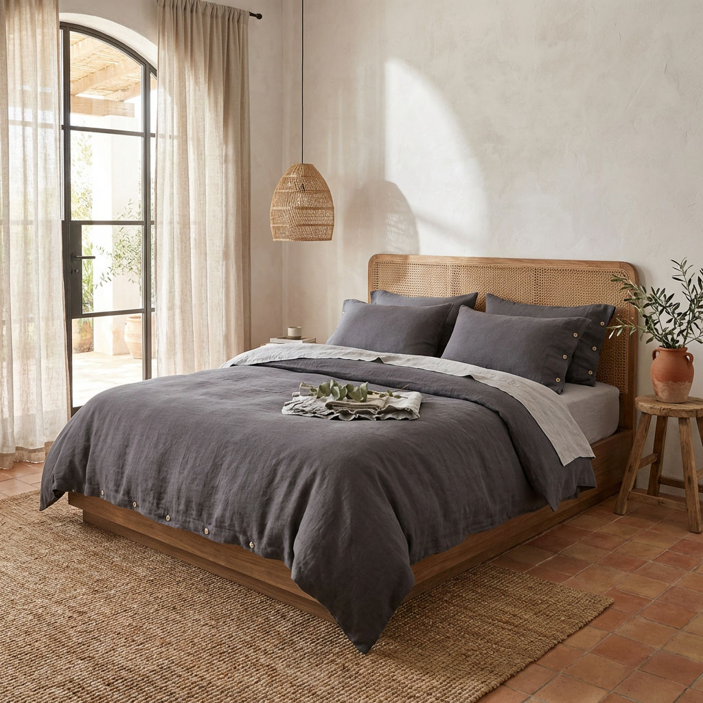 Natural Pure Linen Bedding 4-Piece Set for Cozy Nights